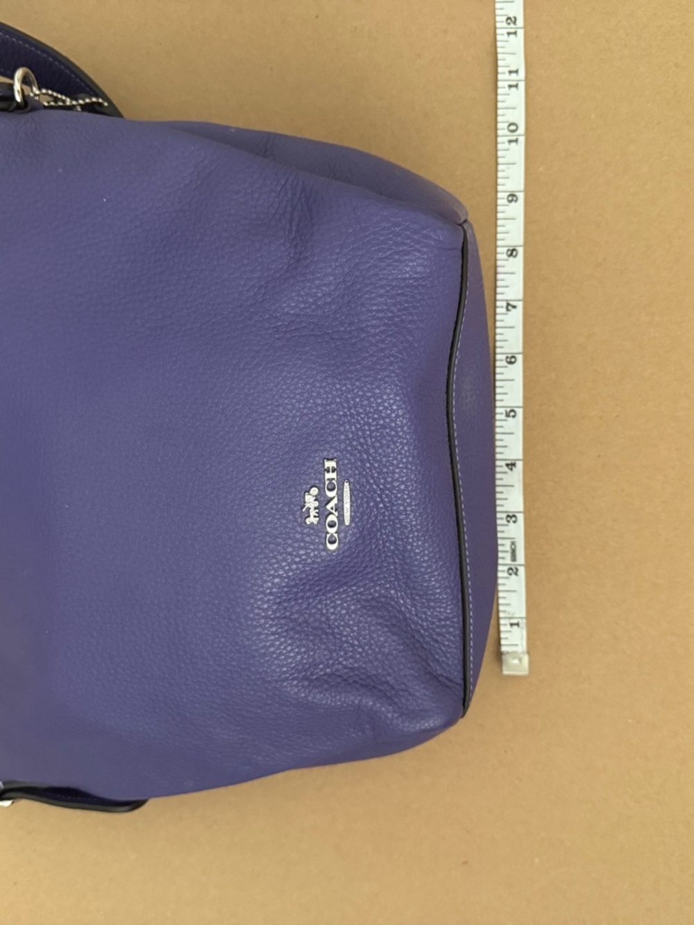 Coach Purple Pebbled Leather Crossbody Bag with purple coach wallet - Picture 9 of 12